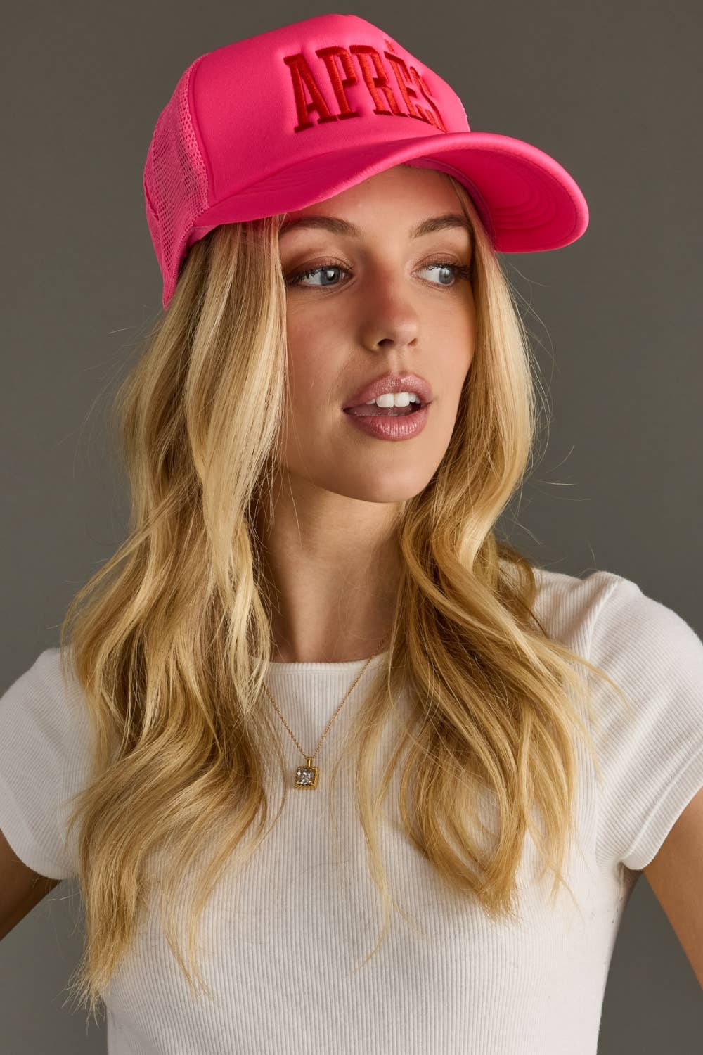 Pink Apres Trucker Hat