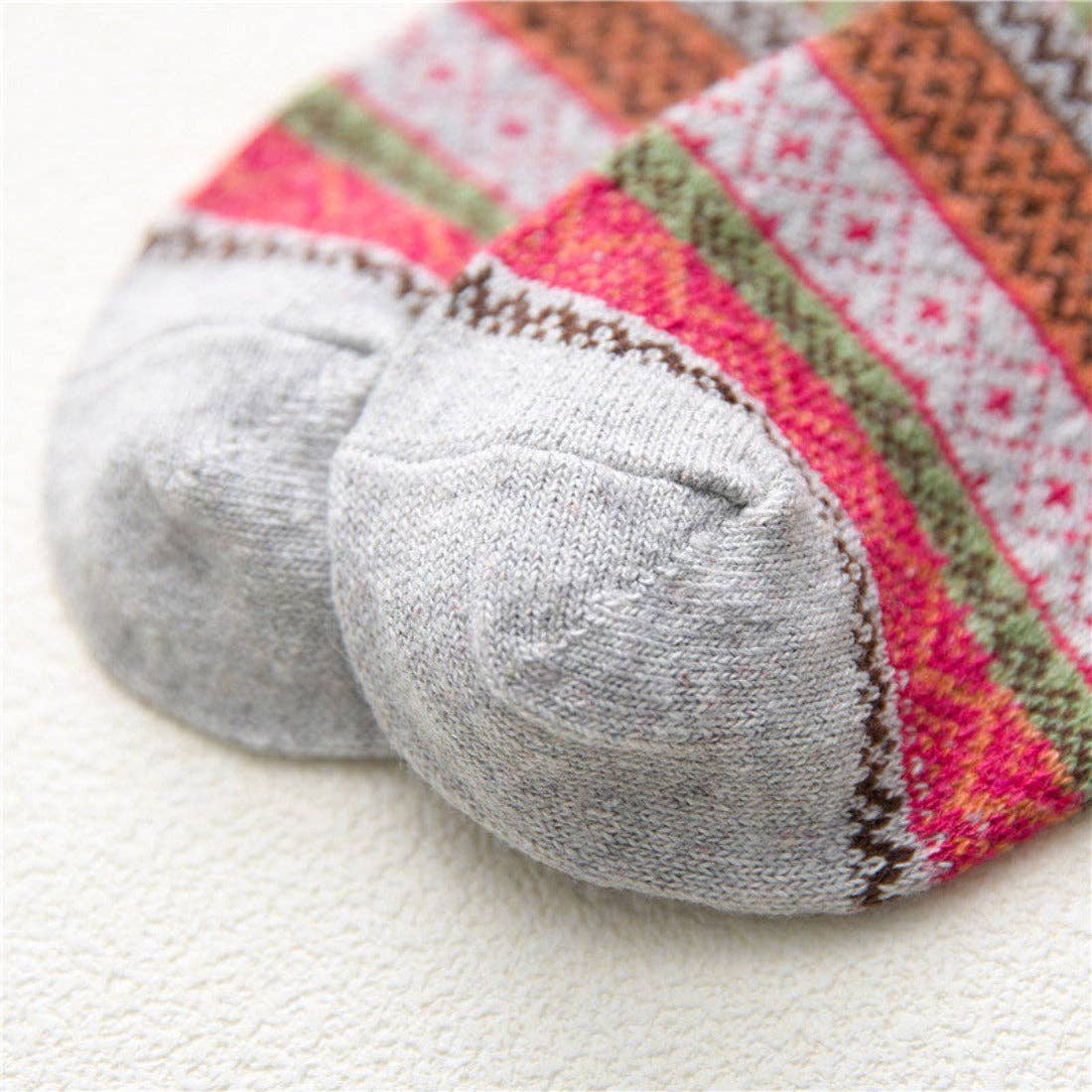 Rufia - 5 Pairs Bohemian Style Wool-Blend Socks