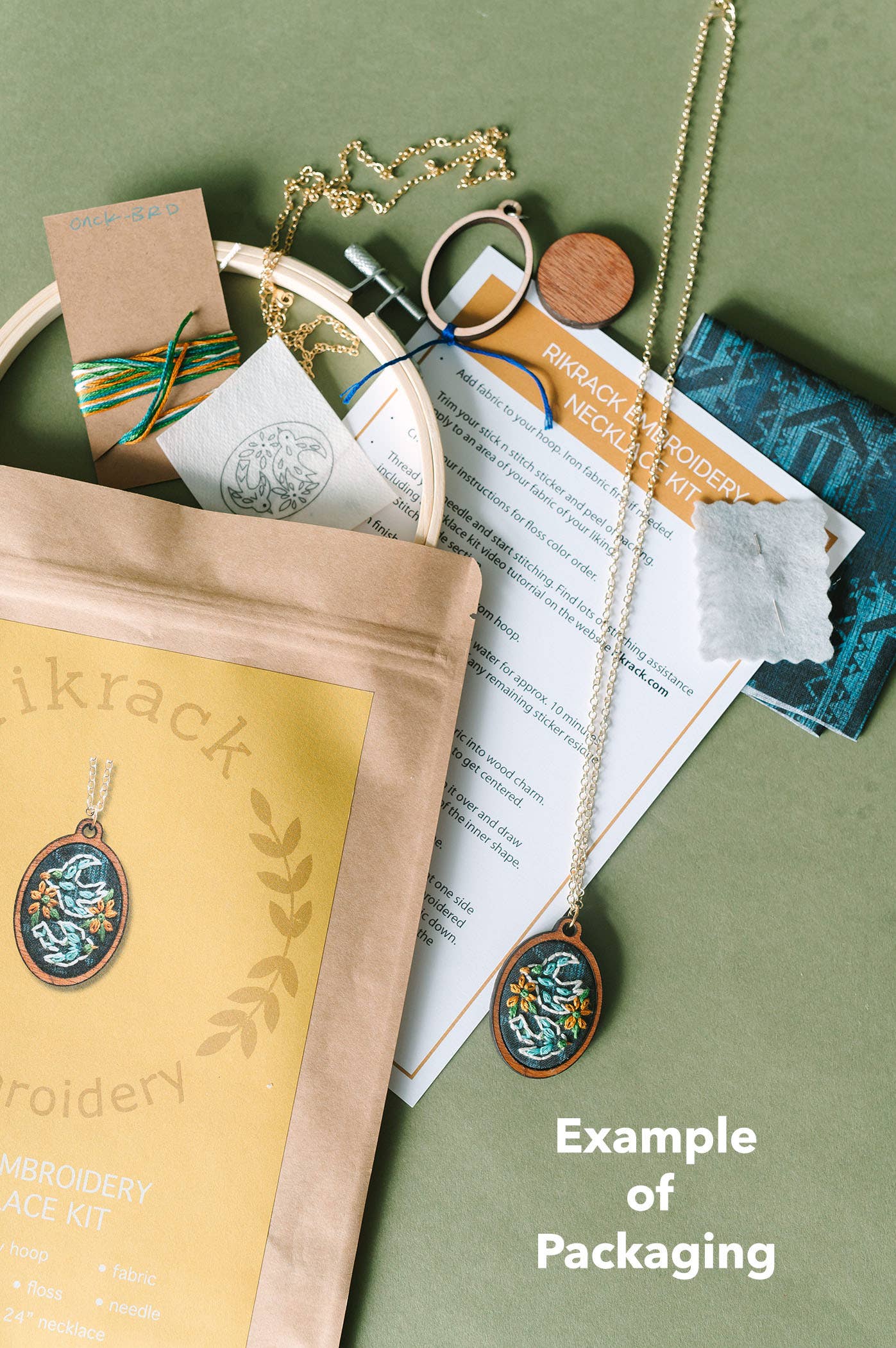 Flowers Embroidery Necklace Kit