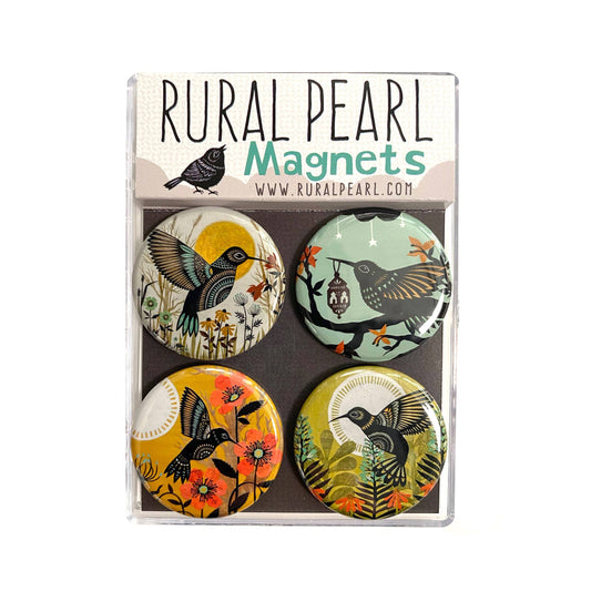 Hummingbird #2 Magnets - Set of 4 - 1.25 inch Magnets