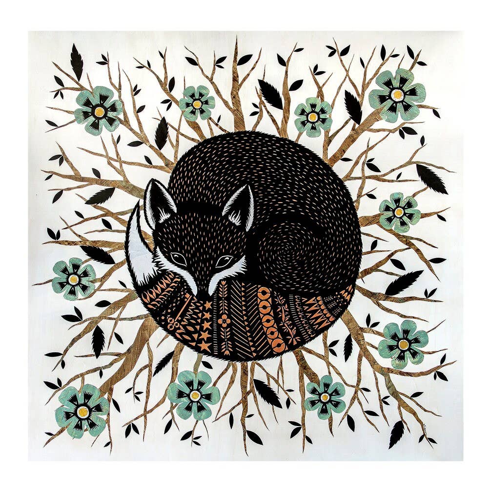 Shelter In the Bramble Bush - 8 x 8 inch Cut Paper Art Print