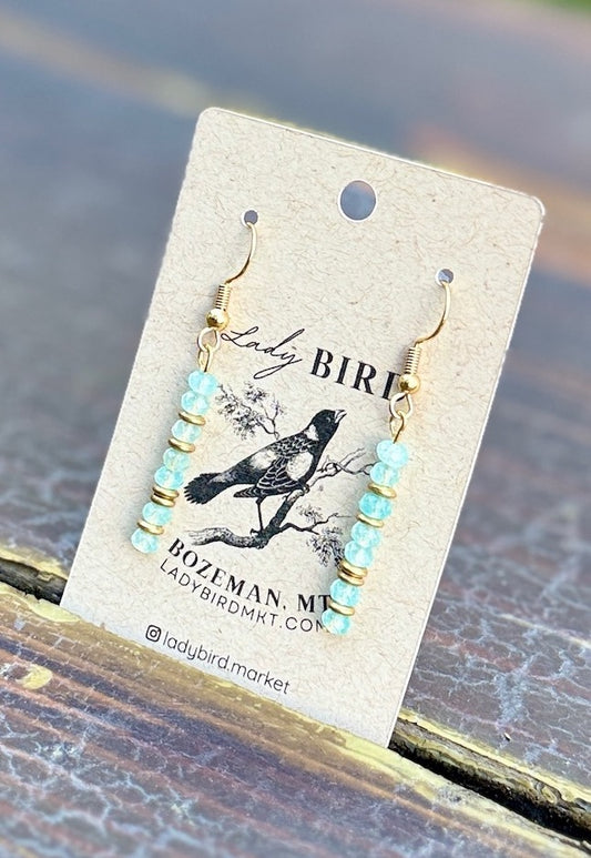 Aquamarine Chip Cairn Gemstone Earrings – Gold or Silver