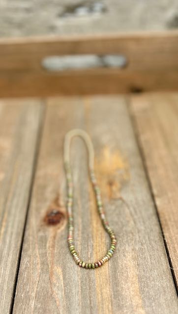 Unakite Stretchy Boho Gemstone Necklace