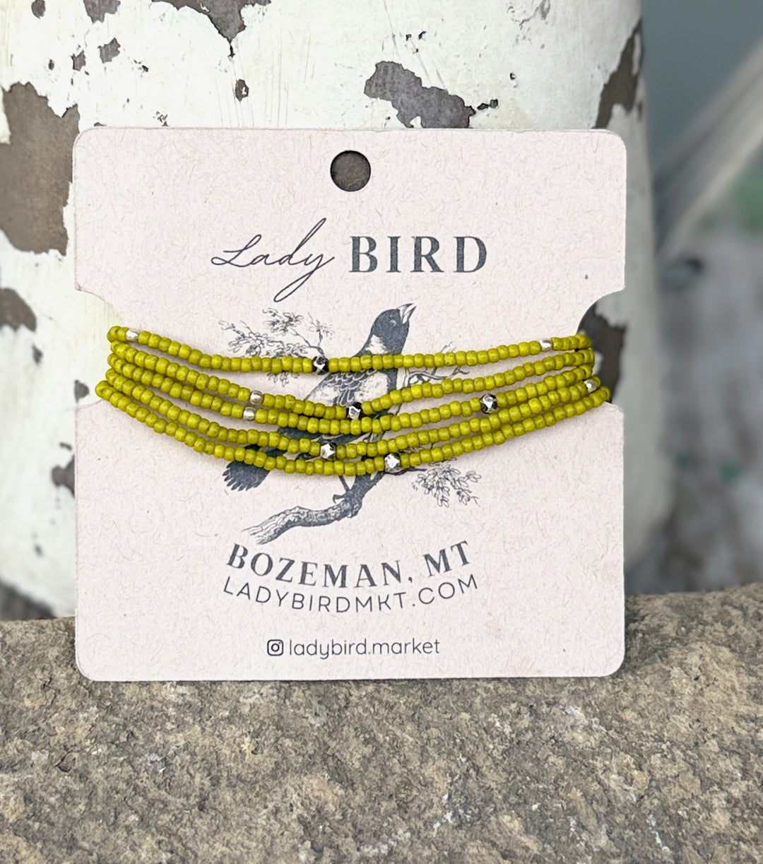 Wasabi Green & Silver Striped or Sprinkled Seed Bead Wrap Bracelet or Necklace