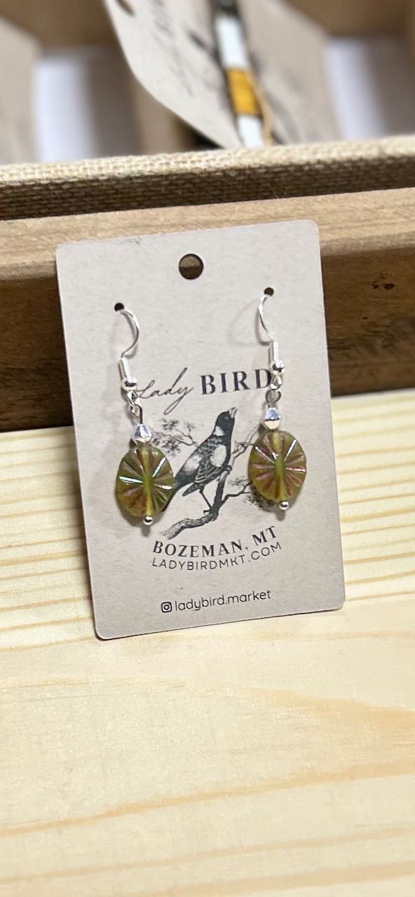 Lemony Sparkle Etched Glass Dangle Earrings