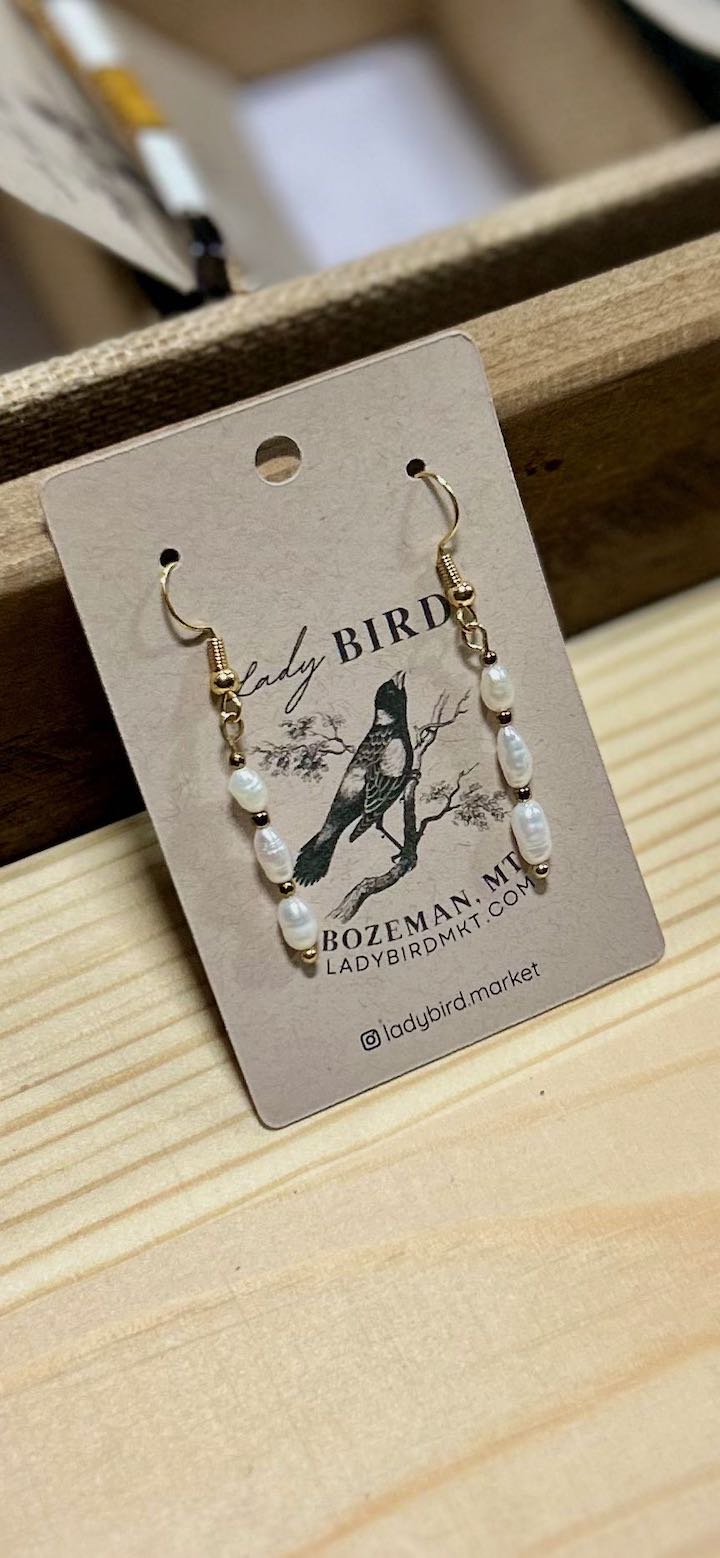 Classic Freshwater Rice Pearl Silver or Gold Dangle Earrings