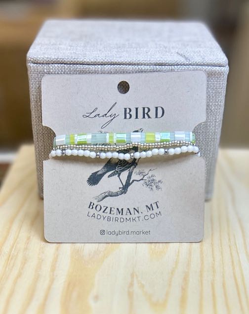 Limelight & Bright Green Tila Bead Stacked Bracelet Set