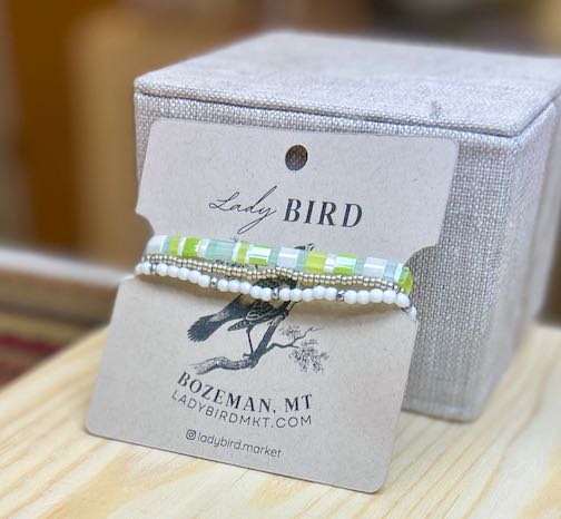 Limelight & Bright Green Tila Bead Stacked Bracelet Set