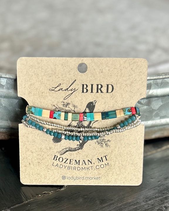 Classic Combo & Teal Stretchy Tila Bead Bracelet