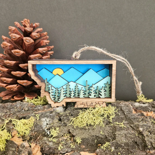 3D Montana State Hanging Christmas Tree Ornament