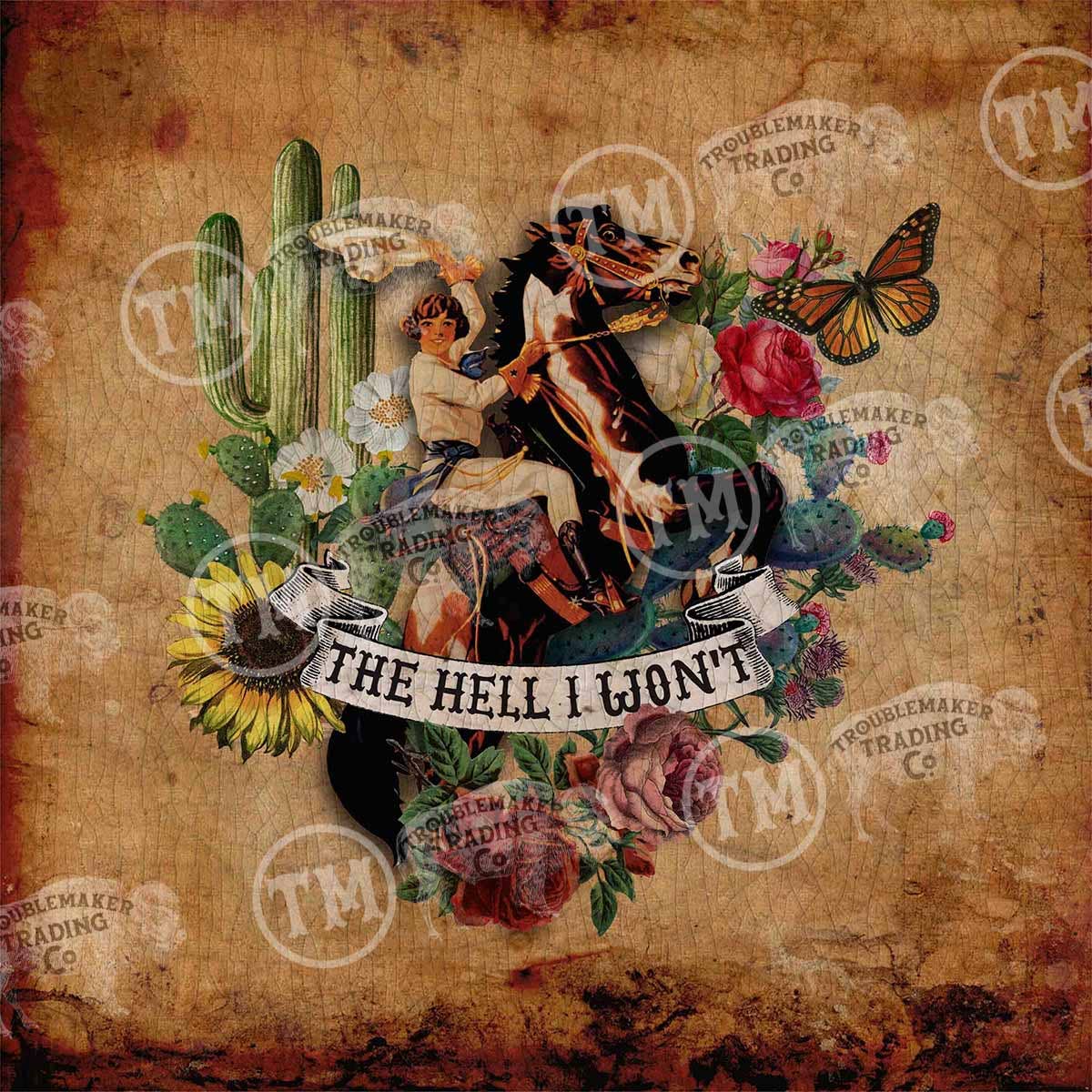 The Hell I Won't - Square Artwork: Extra Small - 10"