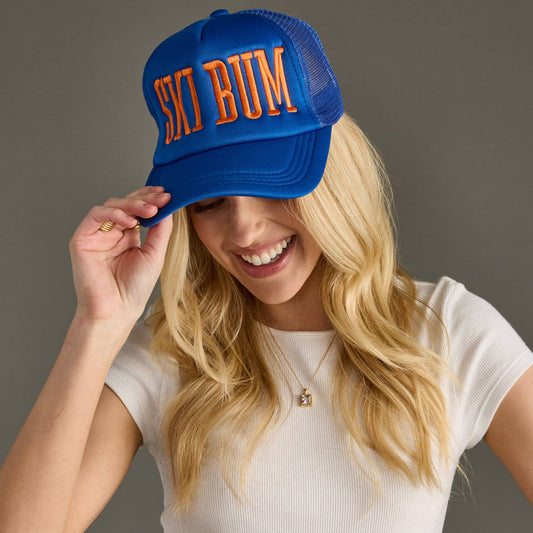 Blue & Orange Ski Bum Trucker Hat