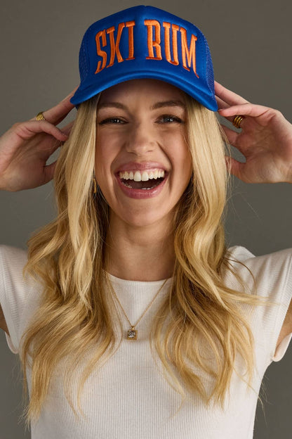 Blue & Orange Ski Bum Trucker Hat