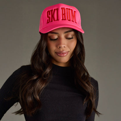 Pink Ski Bum Trucker Hat