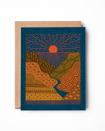 Sun Over Valley Greeting Card