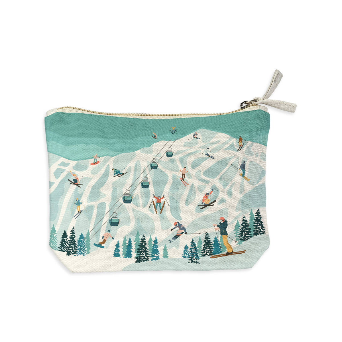 Ski Mountan Recycled Canvas Zip Pouch