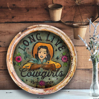 Long Live Cowgirls - Circle Framed Artwork