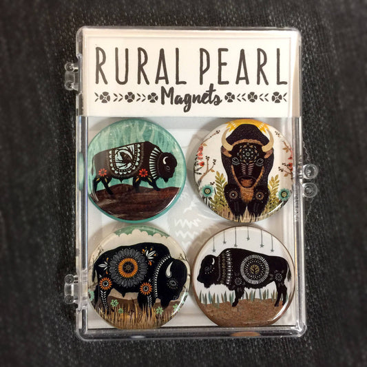Buffalo/ Bison Magnets - Set of 4 - 1.25 inch Magnets