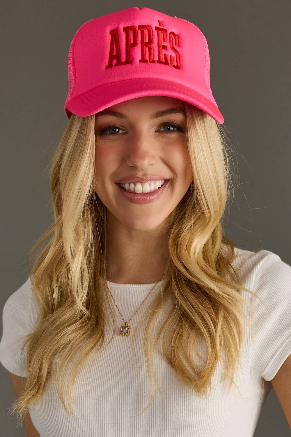 Pink Apres Trucker Hat