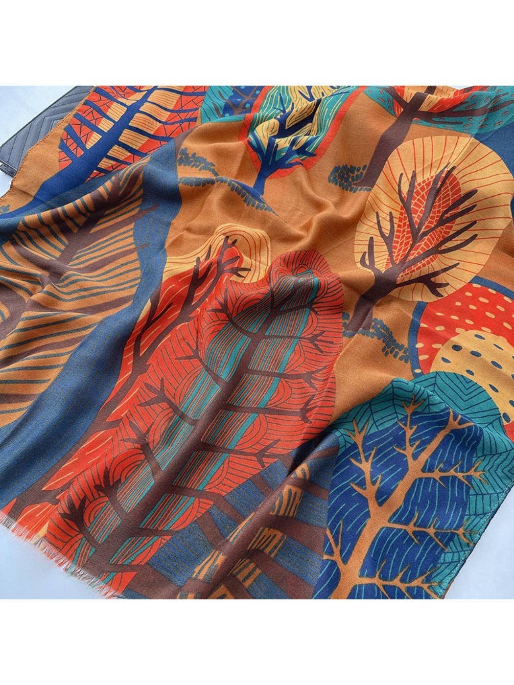 Scarvii - Abstract Botanical Patchwork Scarf: Yellow