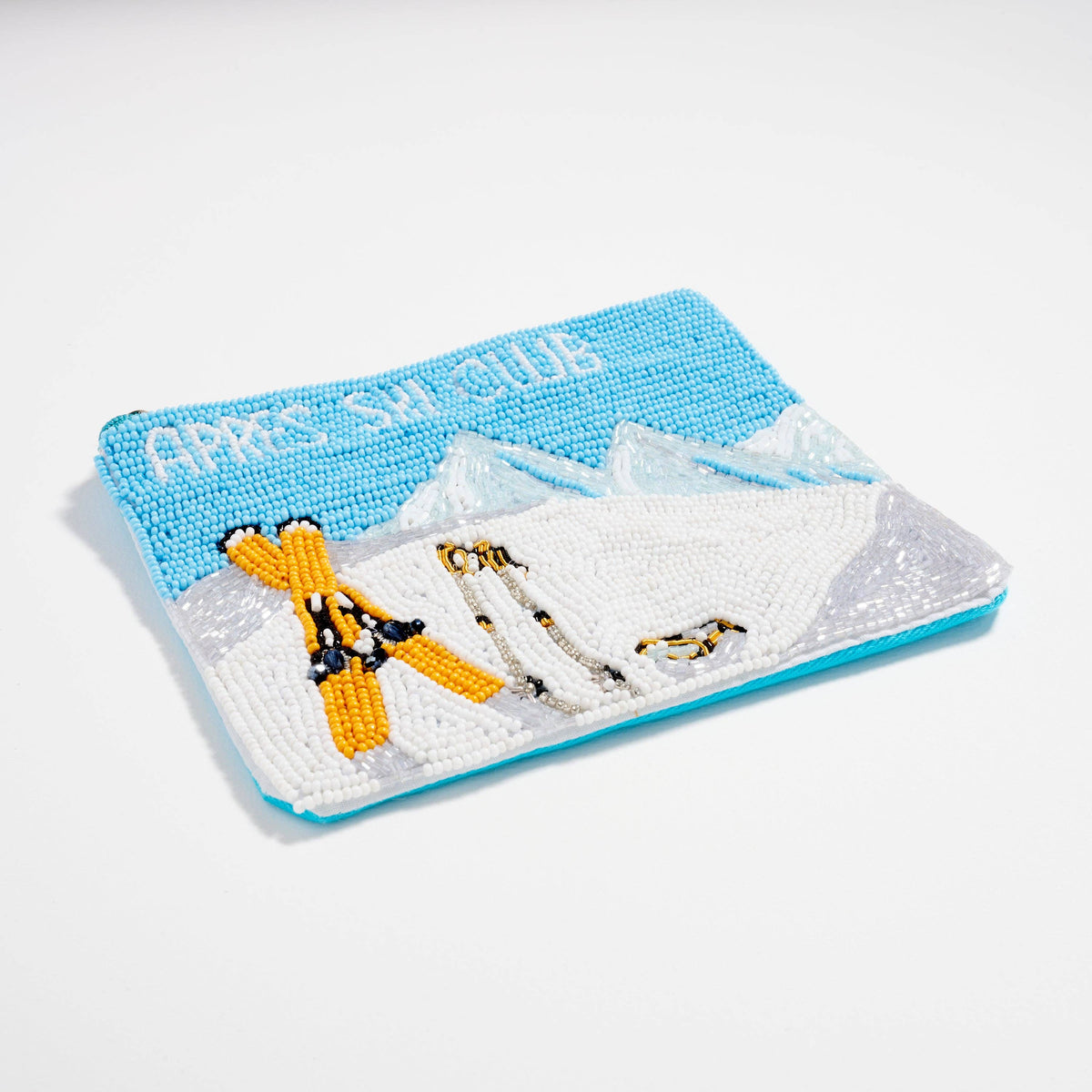 Seed Beaded Mountain Scene Coin Pouch | Après Ski Zip Pouch: MT / ONE
