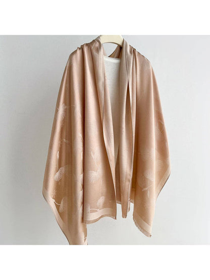 Scarvii - Elegant Dandelion Print Summer Wrap Scarf: Navy