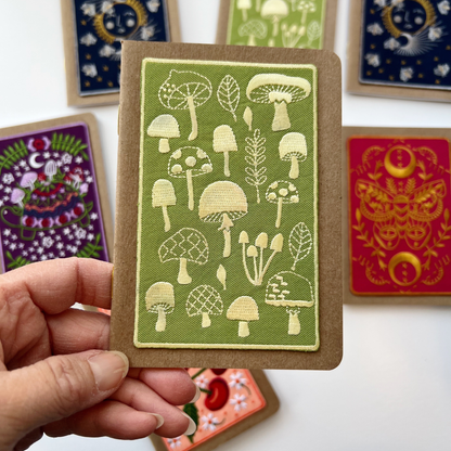 Mushrooms Embroidery Pocket Notebook