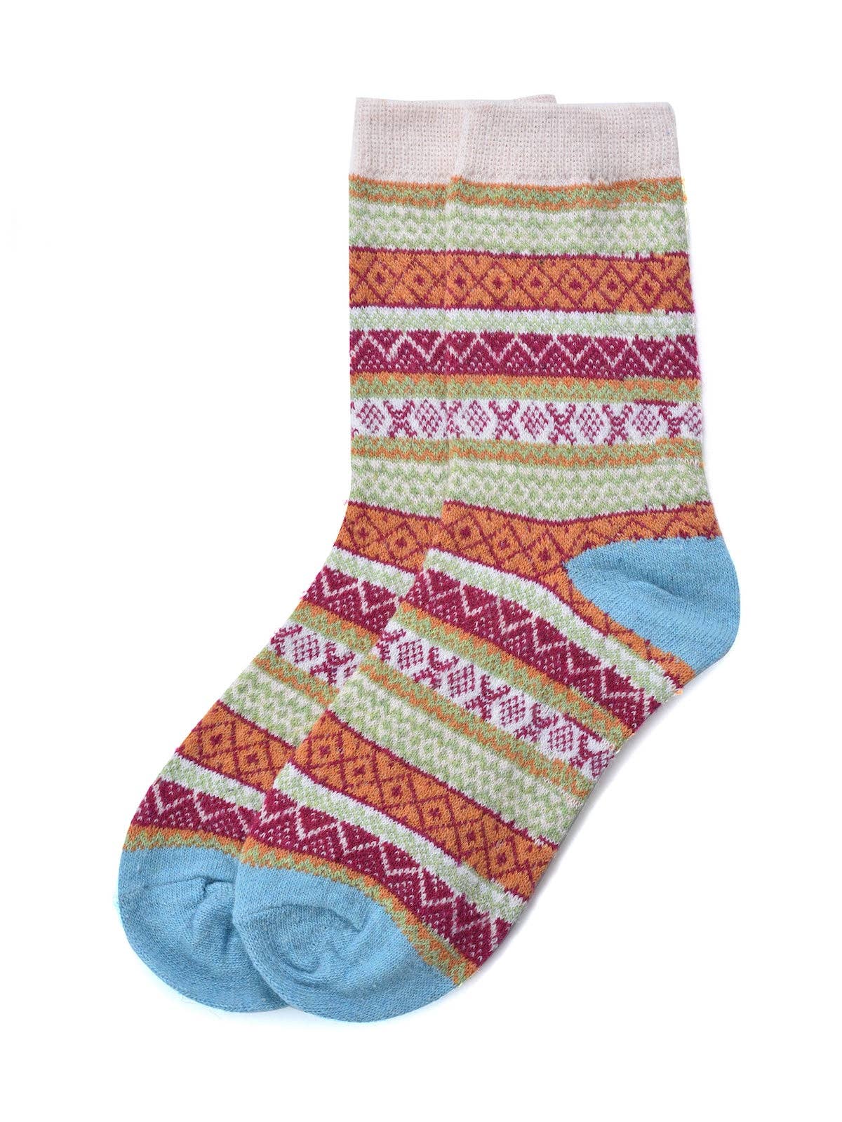 Rufia - 5 Pairs Bohemian Style Wool-Blend Socks