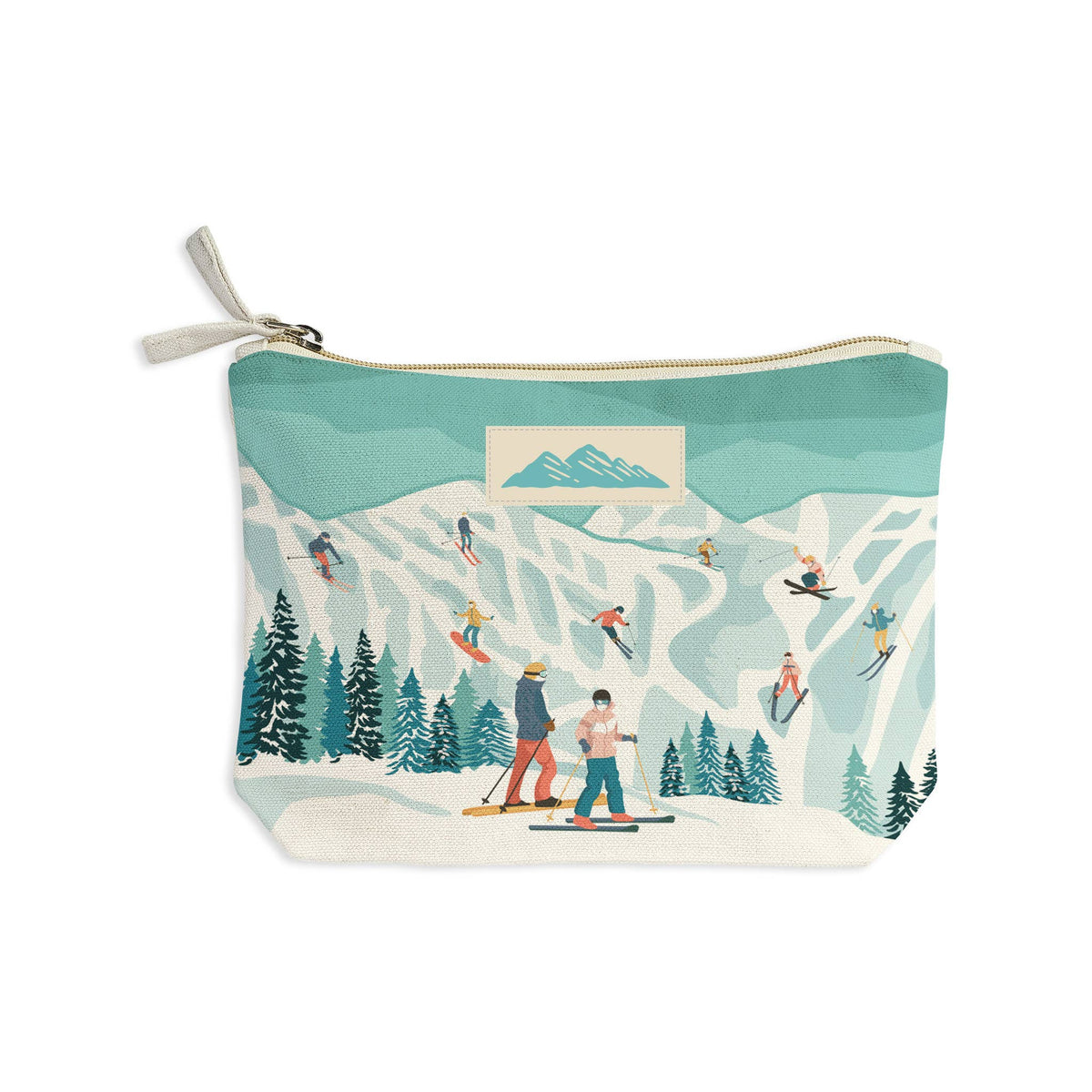 Ski Mountan Recycled Canvas Zip Pouch
