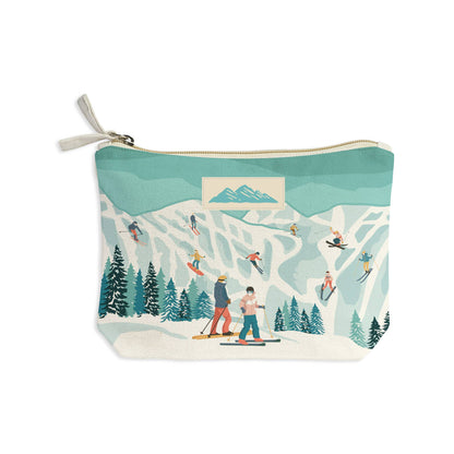 Ski Mountan Recycled Canvas Zip Pouch