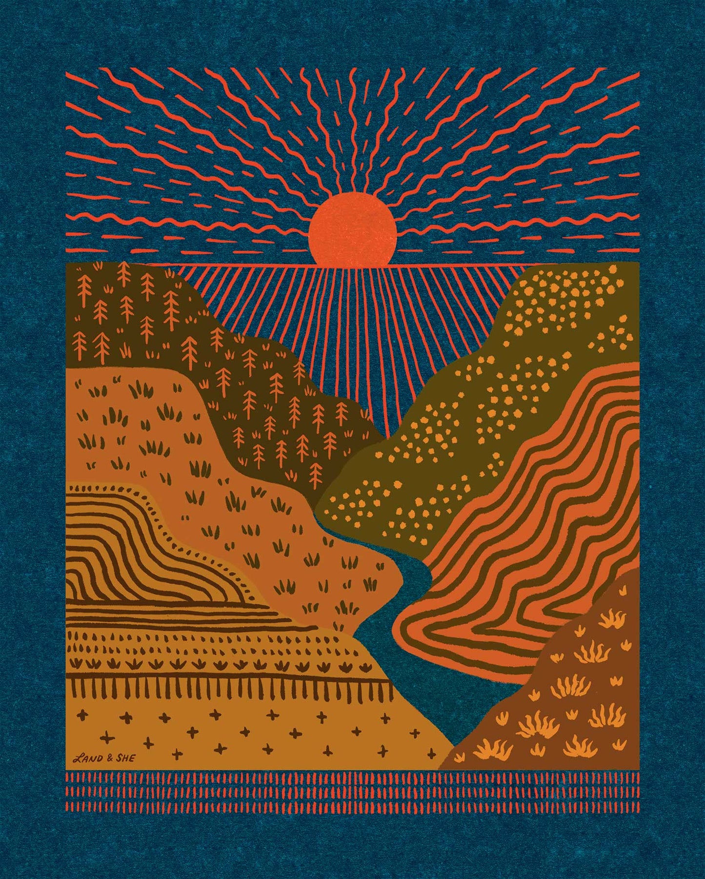 Sun Over Valley: 8x10