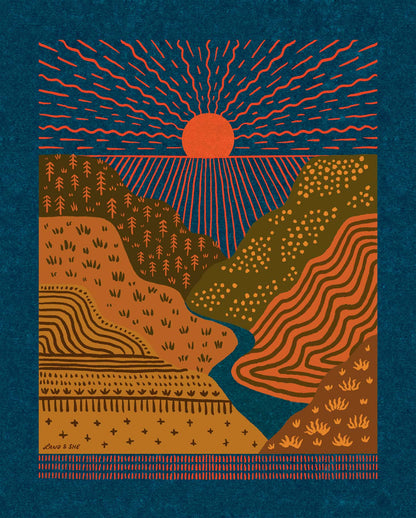 Sun Over Valley: 8x10