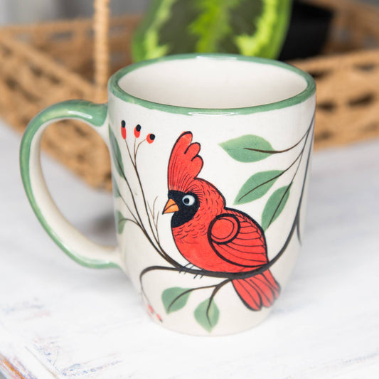 Ceramic Cardinal Latte Coffee Mug