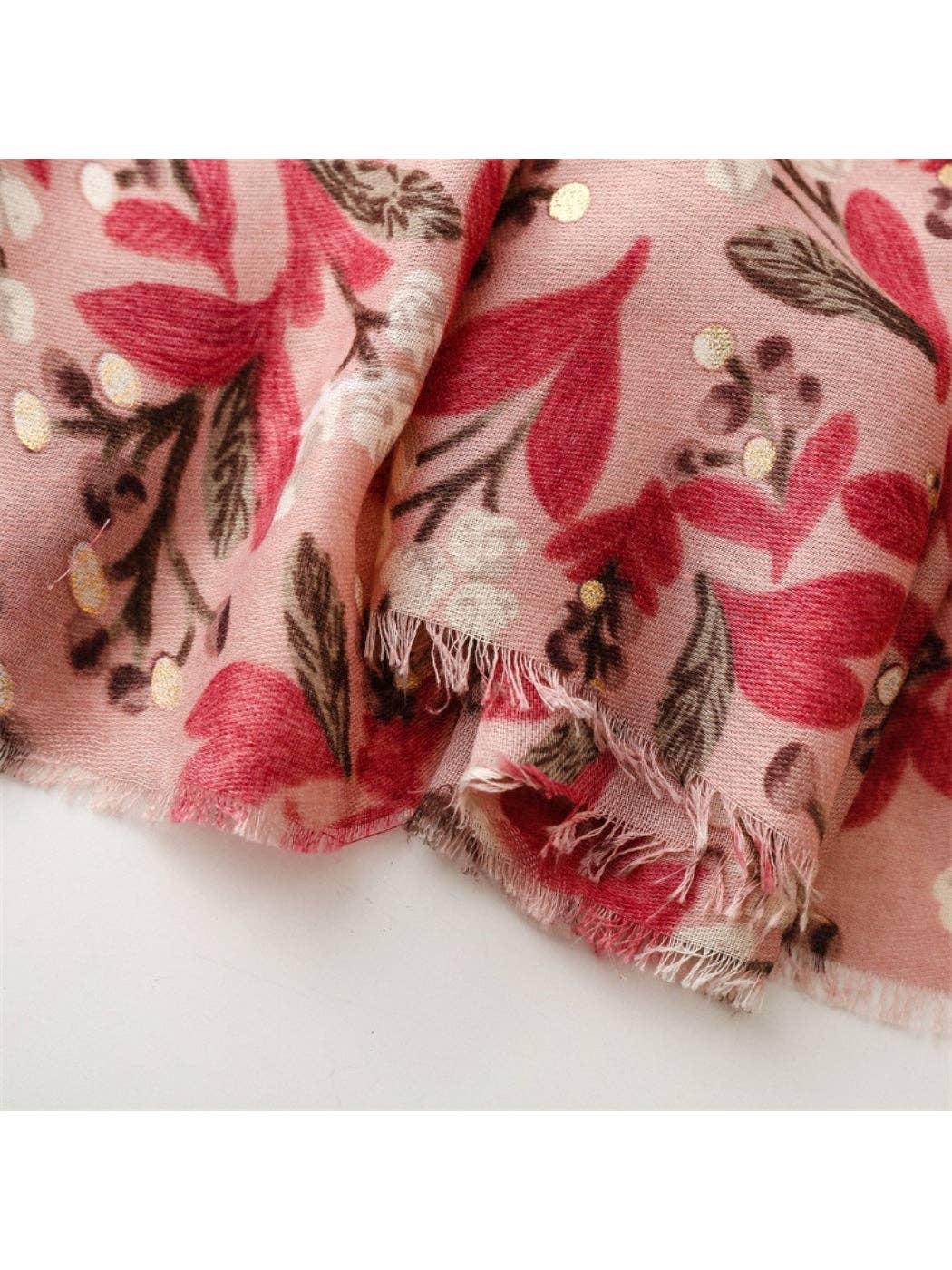 Pink Boho Floral Pattern Lightweight Scarvii Scarf & Shawl