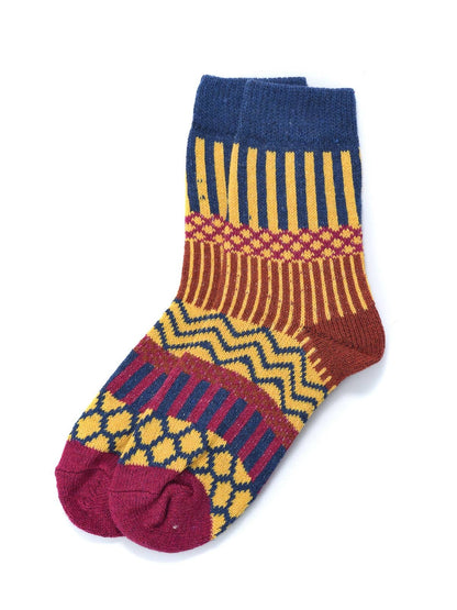 Rufia - 5 Pairs Bohemian Wool-Blend Socks Set: 7028 / ONE SIZE