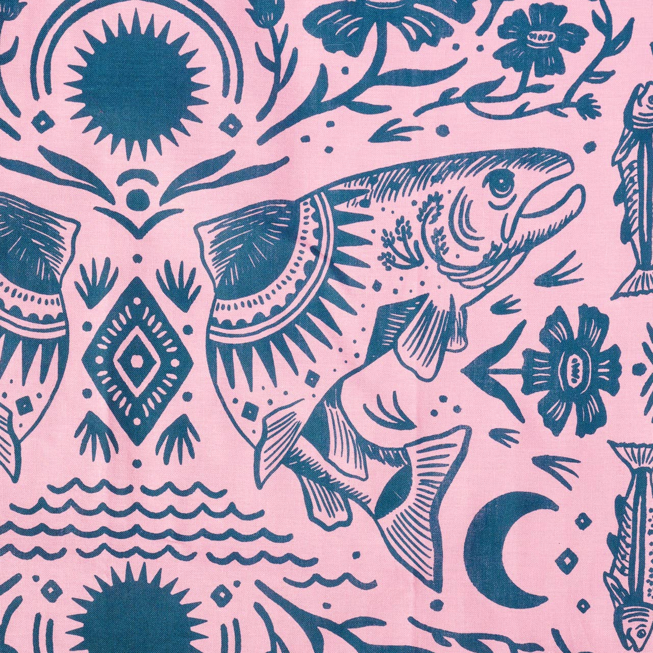 Salmon In Spring Bandana: 21x21 inches