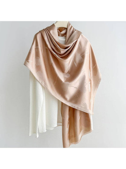 Scarvii - Elegant Dandelion Print Summer Wrap Scarf: Navy