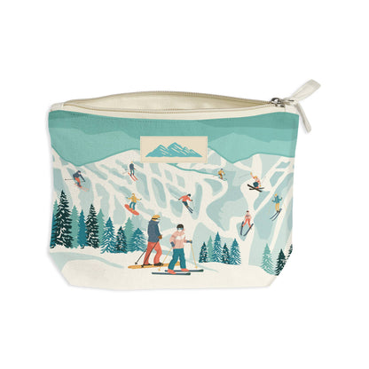 Ski Mountan Recycled Canvas Zip Pouch