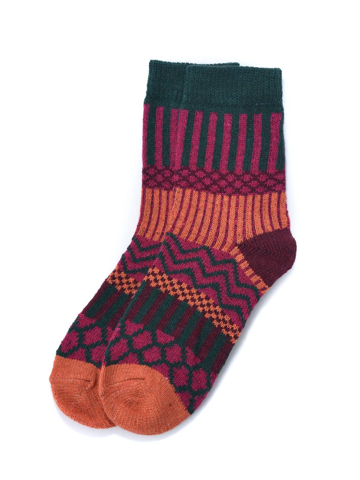 Rufia - 5 Pairs Bohemian Wool-Blend Socks Set: 7028 / ONE SIZE