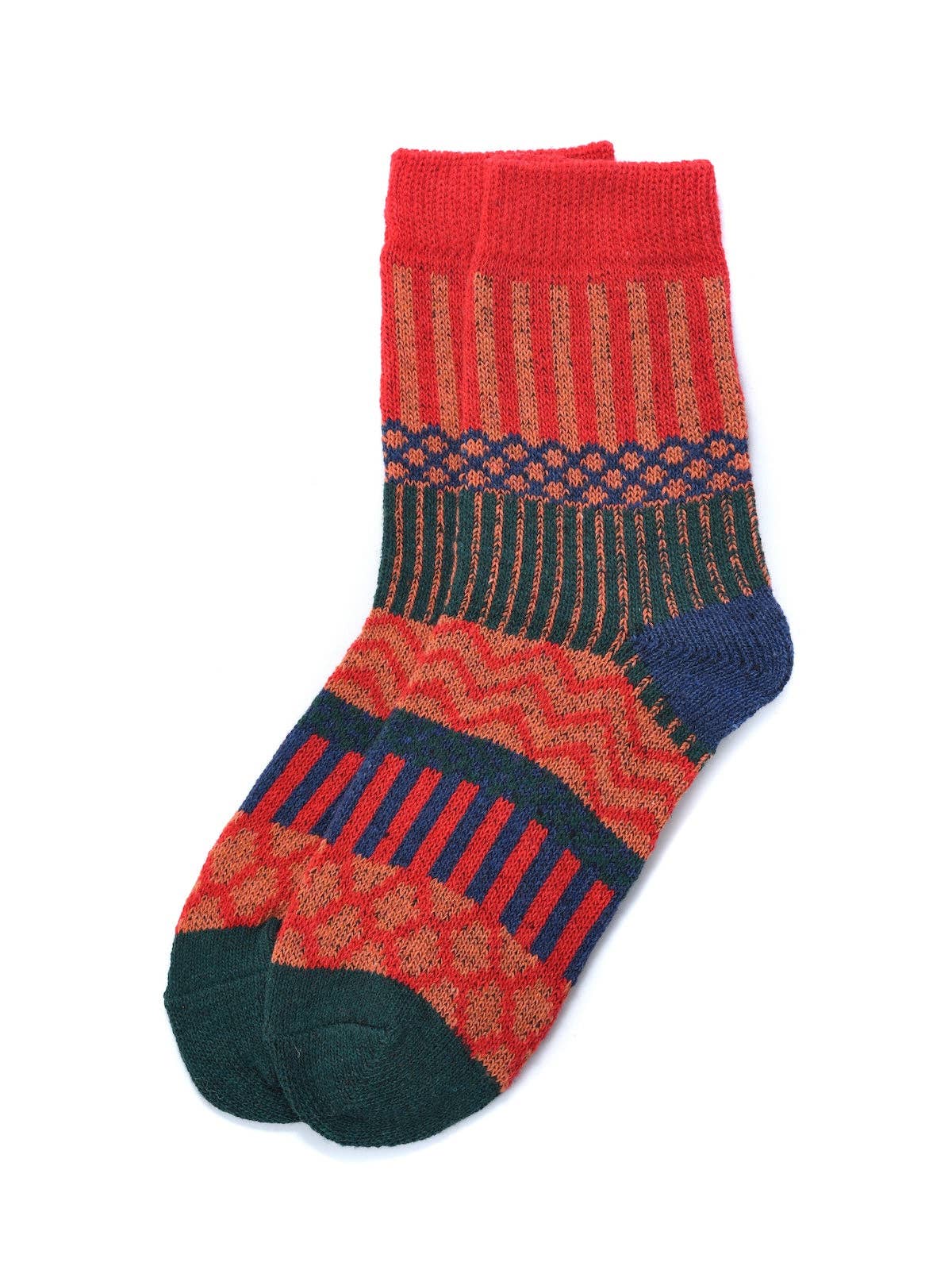 Rufia - 5 Pairs Bohemian Wool-Blend Socks Set: 7028 / ONE SIZE