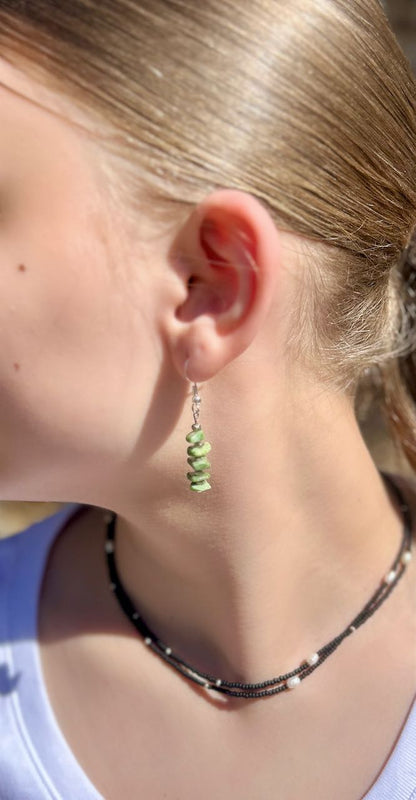 Vibrant Green Chrome Diopside Gemstone Dangle Earrings