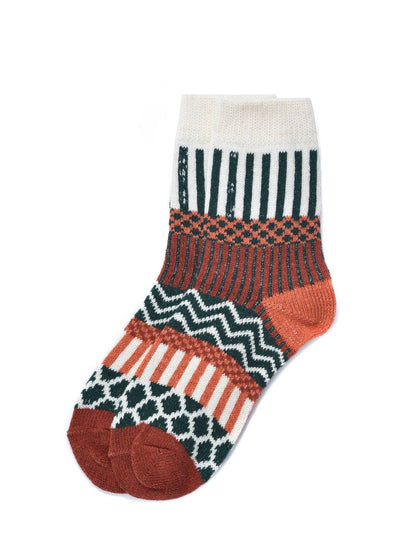 Rufia - 5 Pairs Bohemian Wool-Blend Socks Set: 7028 / ONE SIZE