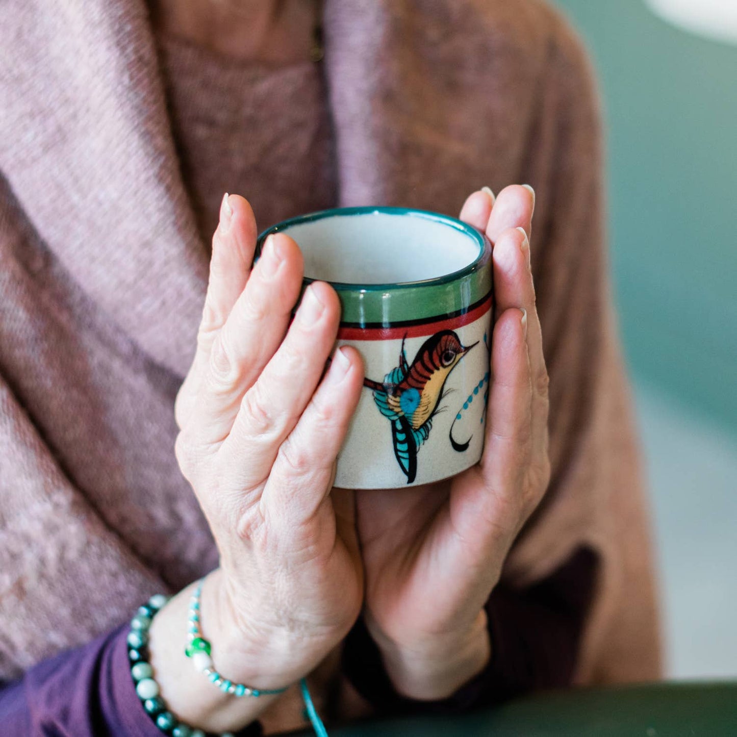 Wild Bird Handleless Mug/ Planter