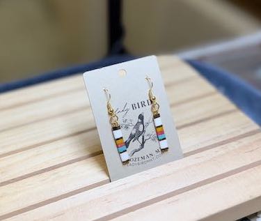 Retro Rainbow Mix Miyuki Tila Bead Dangle Earrings