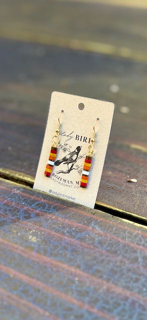 Mixed Southwestern Patterned Tila Bead Dangle Earrings