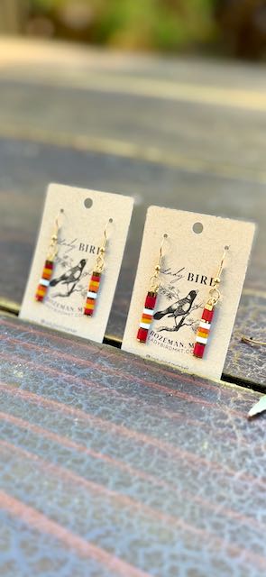 Mixed Southwestern Patterned Tila Bead Dangle Earrings