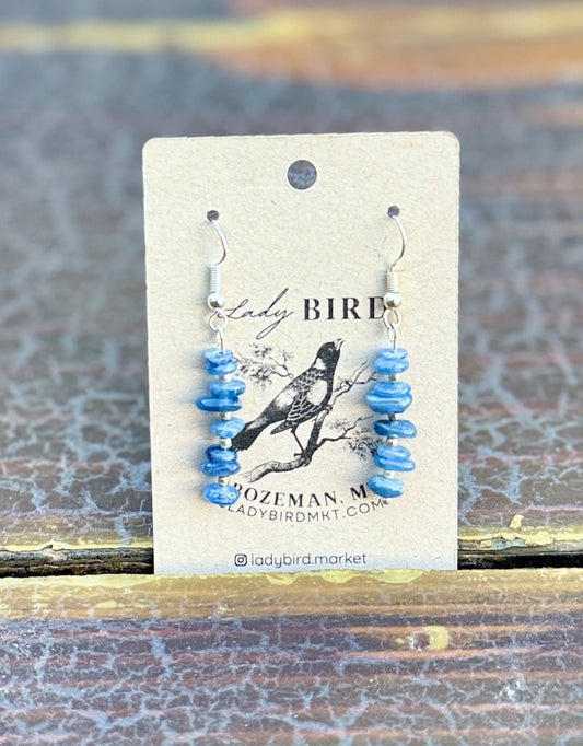 Kyanite Chip Cairn Gemstone Earrings – Gold or Silver