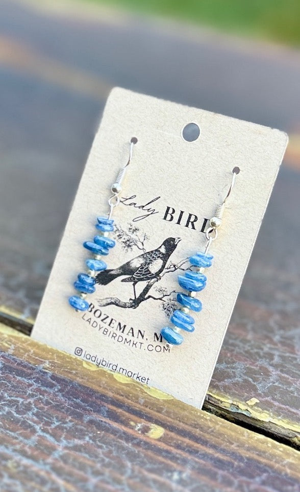 Kyanite Chip Cairn Gemstone Earrings – Gold or Silver