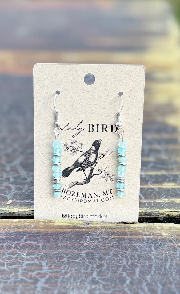 Aquamarine Chip Cairn Gemstone Earrings – Gold or Silver