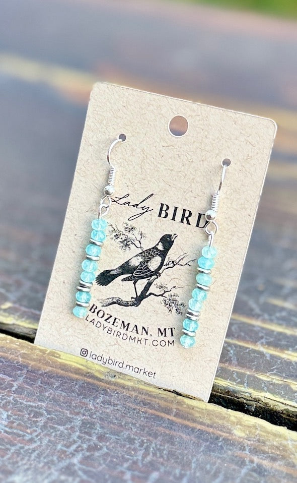 Aquamarine Chip Cairn Gemstone Earrings – Gold or Silver